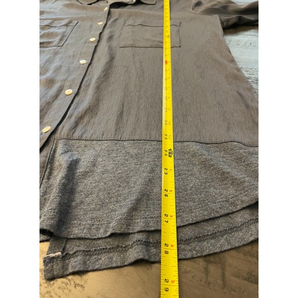 LOFT Mixed Media Long Sleeve Button Up Shirt - Sz L - Picture 9 of 9